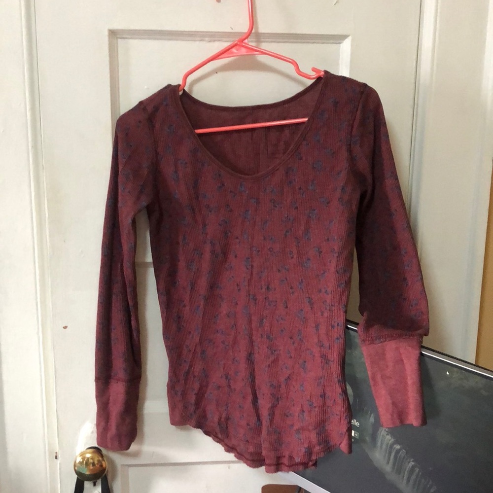 We The Free Burgundy XS Thermal Long Sleeve